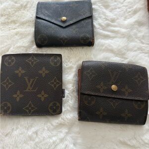 Louis Vuitton Monogram Wallet Set in Brown and Gold